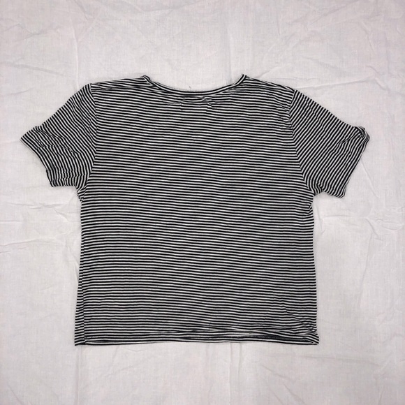 Abercrombie & Fitch Black and White Striped Tee - Picture 2 of 4